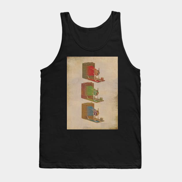 Vintage red green blue RGB photographic camera Tank Top by madhatdesigns